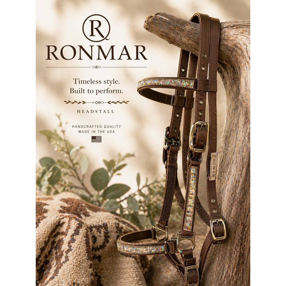 Full Horse Brown Nylon Headstall Halter Combo